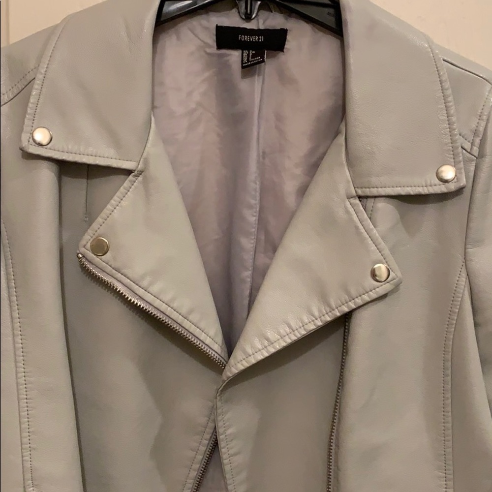 Gray Leather Jacket - image 2